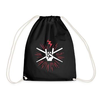 RocknRoll Rockmusik Drums Baguettes de Batterie - Sac de sport léger - noir - Devant
