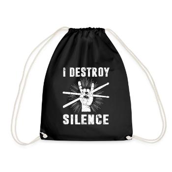 Musique rock rocknroll batterie batterie batteur - Sac de sport léger - noir - Devant