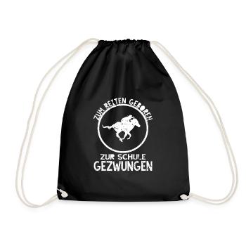 Reiten Pferde Reitsport Pferdereiten Reitverein - Turnbeutel - Schwarz - Vorne
