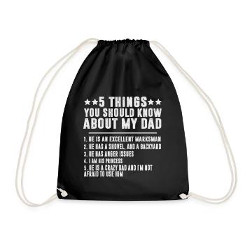 Fille chérie de papa et fille - Sac de sport léger - noir - Devant