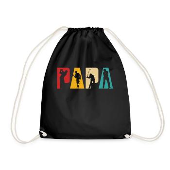 Golfer Golf Retro Golfer Dad Dad Father - Drawstring Bag - black - Front