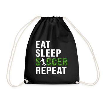 Eat Sleep Soccer Repeat Soccer football player - Drawstring Bag - black - Front
