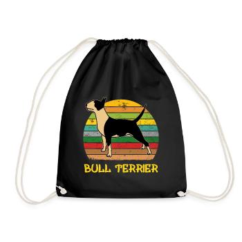 Dogs Animals Dog English Bull Terrier - Drawstring Bag - black - Front