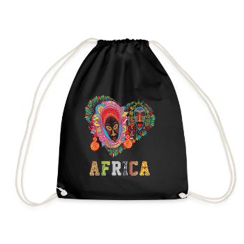 Africa pattern - zest for life - Drawstring Bag - black - Front