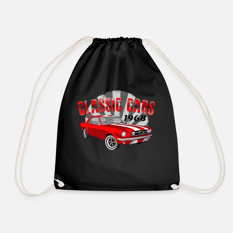Classic Cars - V8 US Classic Muscle Car - Drawstring Bag - black