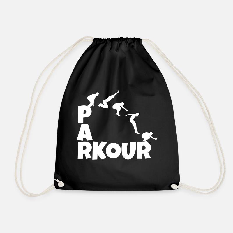 parkour - Drawstring Bag - black