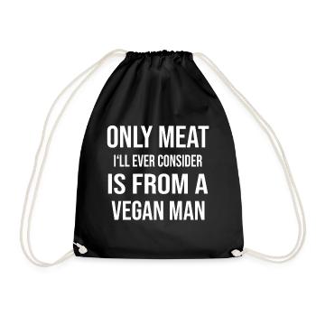 Vegan vegan vegan - Drawstring Bag - black - Front