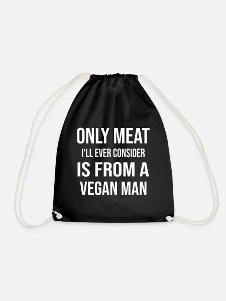 Vegan vegan vegan - Drawstring Bag - black