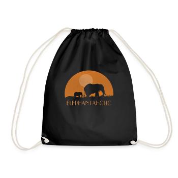 Elephant elephant - Drawstring Bag - black - Front