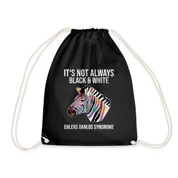 Ehlers Danlos Syndrom Black White Zebra - Turnbeutel - Schwarz - Vorne