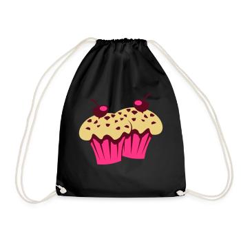 backfrische Muffins - Turnbeutel - Schwarz - Vorne