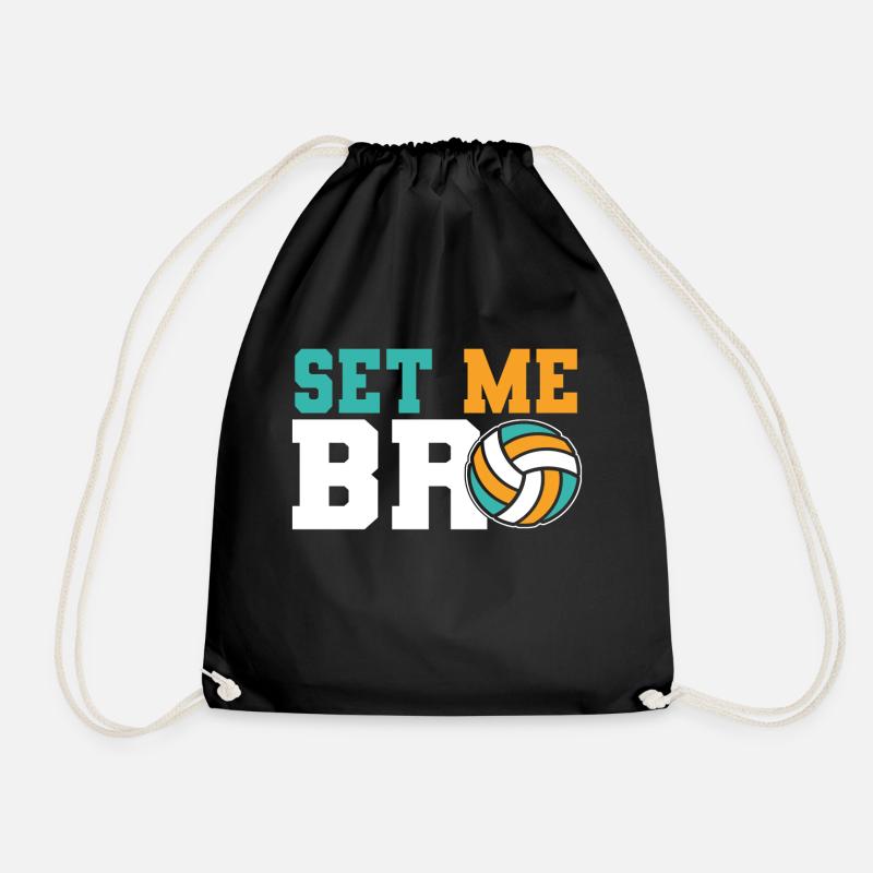 Volleyball Volleyball Set Volleyball Gift - Drawstring Bag - black