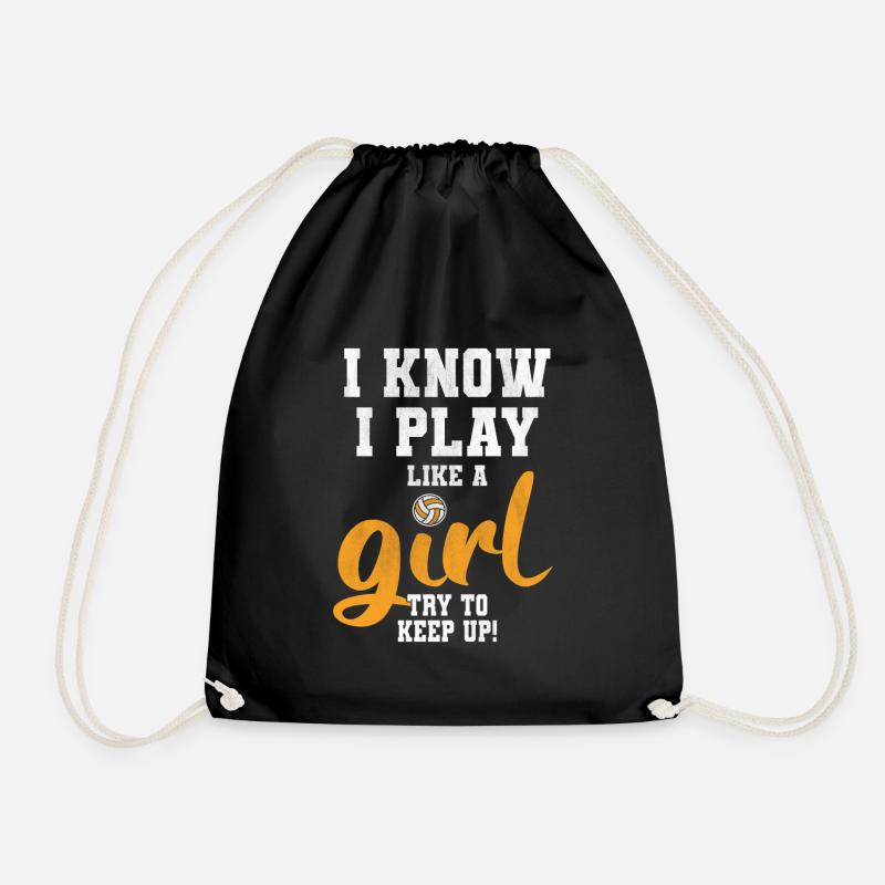 Volleyball volleyball volleyball team - Drawstring Bag - black