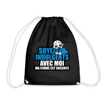 soyez indulgents avec moi ma femme est enceinte - Sac de sport léger - noir - Devant