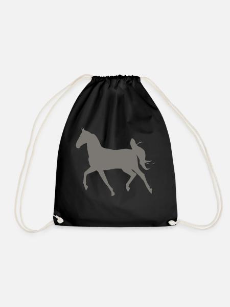horse - Drawstring Bag - black