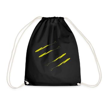 4 lignes Sportives Rayures Motifs Jogging Sport - Sac de sport léger - noir - Devant