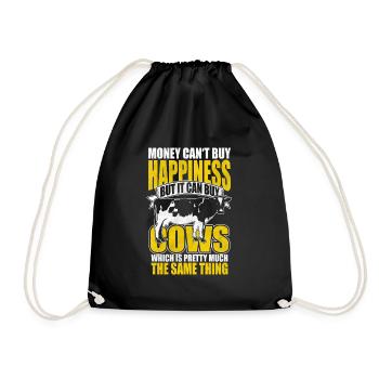 Farmer farmer's farmer farm farmer cow cows - Drawstring Bag - black - Front