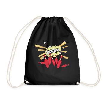 Bowling Ball Bowling Bowling Bowling Strike - Drawstring Bag - black - Front