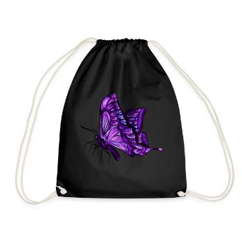 Butterfly Butterfly Violet Purple Gift - Drawstring Bag - black - Front