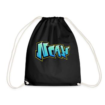 NOAH printable graffiti - Drawstring Bag - black - Front