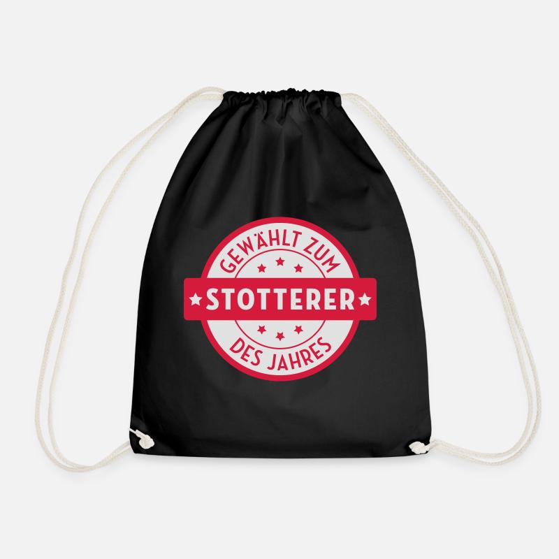 Stotterer Stotterin Stottern Stammeln Schwätzer - Turnbeutel - Schwarz