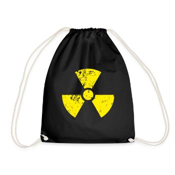 Yellow radioactive, radioactivity symbol - Drawstring Bag - black - Front
