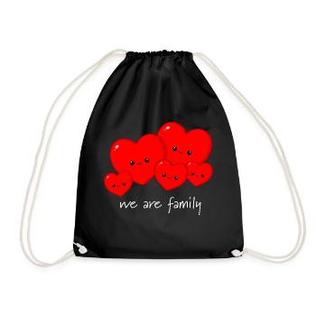 Coeurs - famille - Sac de sport léger - noir - Devant