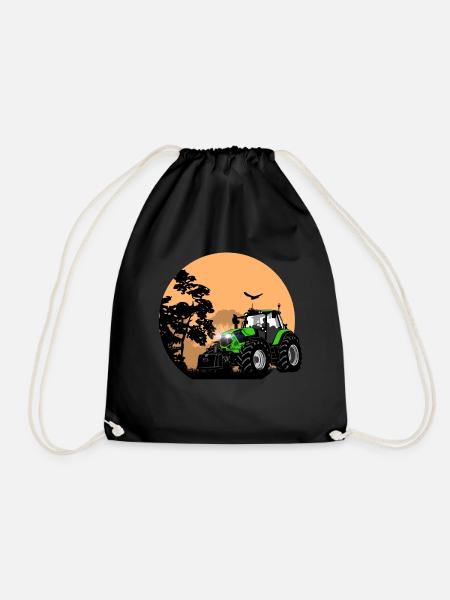 Tractor - tug - farmer - farmer - Drawstring Bag - black