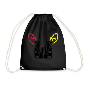 zebre animal design carre - Drawstring Bag - black - Front