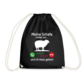 Meine schafe rufen an...und ich muss gehen ! - Turnbeutel - Schwarz - Vorne