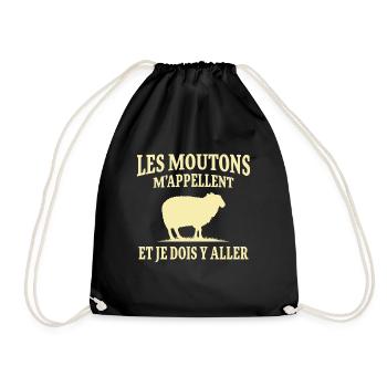les moutons m'appellent et je dois y aller - Sac de sport léger - noir - Devant