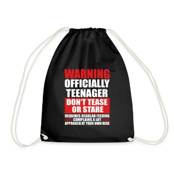 13th birthday teen gift - Drawstring Bag - black - Front