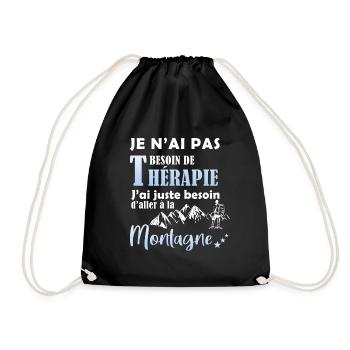 je n'ai pas besoin de thérapie. Humour randonnée - Sac de sport léger - noir - Devant