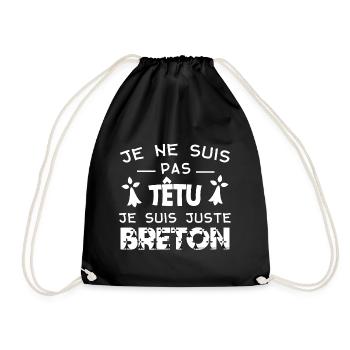 Je ne suis pas têtu, humour Bretagne cadeau Breton - Sac de sport léger - noir - Devant