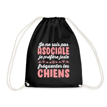 Je préfère juste fréquenter les chiens - Sac de sport léger - noir - Devant