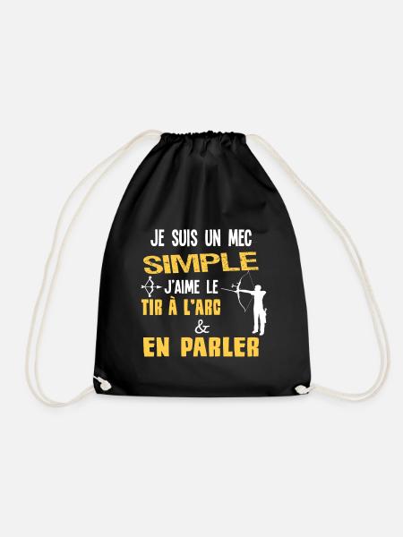 Je suis un mec simple, Humour Tir à l'arc. - Sac de sport léger - noir