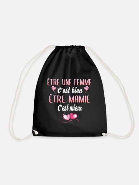 être une femme c'est bien être mamie c'est mieux - Sac de sport léger - noir