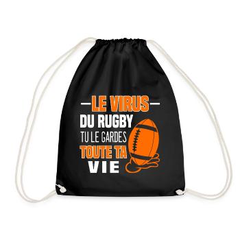 The Rugby virus you keep it all your life. Fan - Drawstring Bag - black - Front