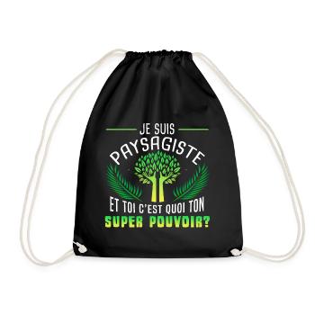 Je suis paysagiste, Humour métier, pouvoir - Sac de sport léger - noir - Devant