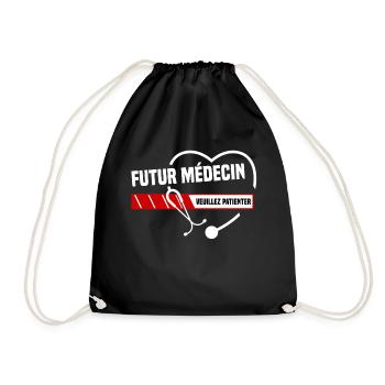 futur médecin. Veuillez patienter. Humour santé - Sac de sport léger - noir - Devant