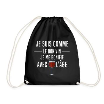 Je suis comme le bon vin humour âge anniversaire - Sac de sport léger - noir - Devant