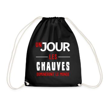 un jour les chauves domineront le monde. Humour - Sac de sport léger - noir - Devant
