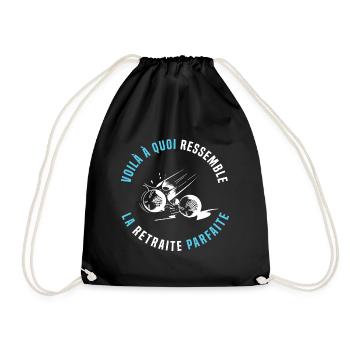 retraité passionné de pétanque. Humour sénior - Sac de sport léger - noir - Devant