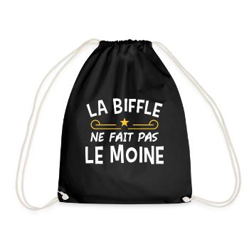 La biffle ne fait pas le moine humour. Humour noir - Sac de sport léger - noir - Devant
