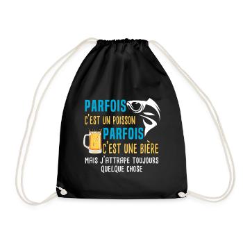 parfois c'est un poisson humour pêcheur pêche. - Sac de sport léger - noir - Devant