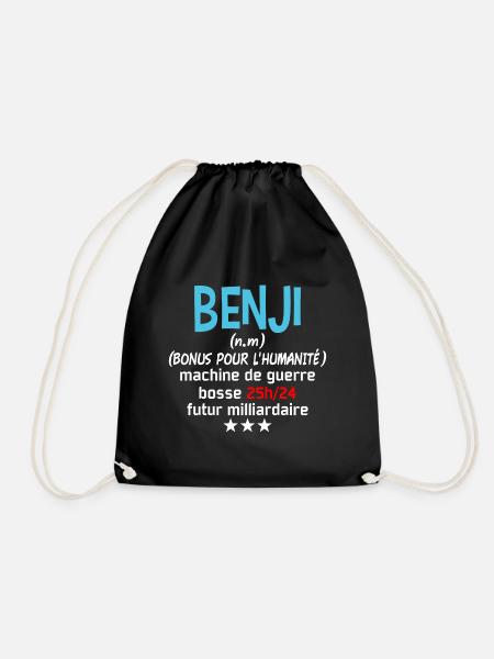 Prénom, Benjamin, Benji, idée cadeau drôle, humour - Sac de sport léger - noir