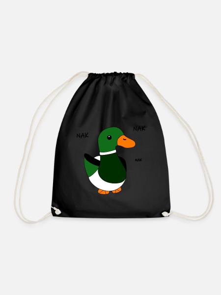 Ente Kinder süß Tiermotiv - Turnbeutel - Schwarz