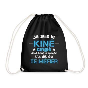Je suis le kiné cinglé. humour kinésithérapeute - Sac de sport léger - noir - Devant