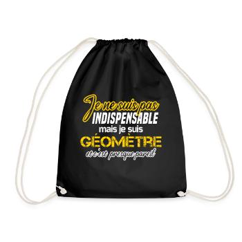 Géomètre humour métier carrière idée cadeau drôle - Sac de sport léger - noir - Devant