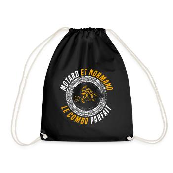 Motard et normand. humour moto, région Normandie - Sac de sport léger - noir - Devant
